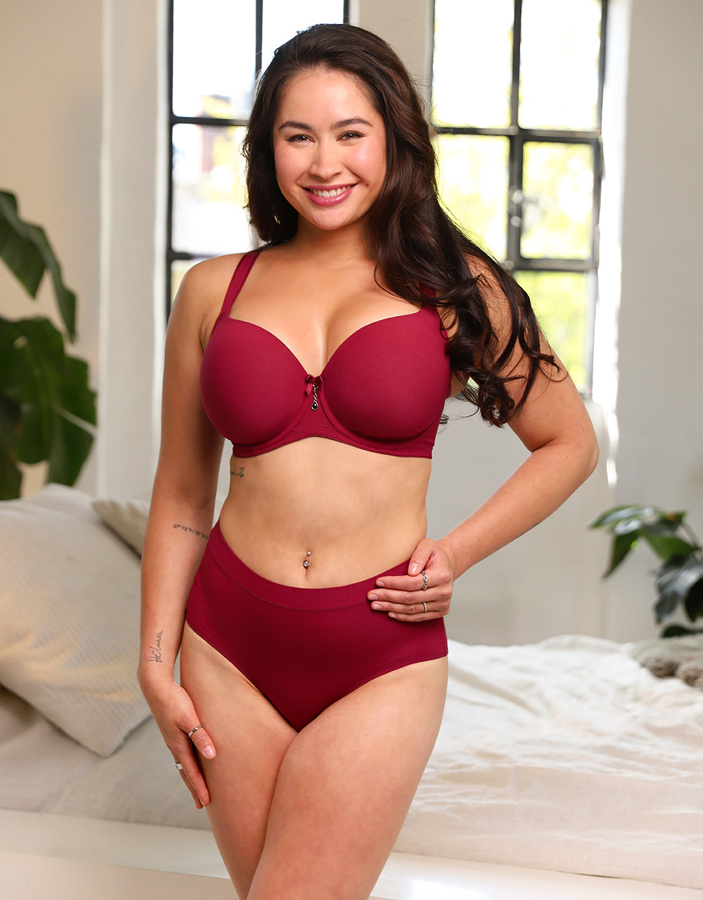 sugarshape-cozy-high-panty-bordeaux-basic-modal image 3