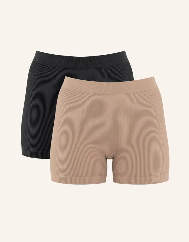 sugarshape-freeda-high-waist-shorts-2er-black-taupe-ripp image 1