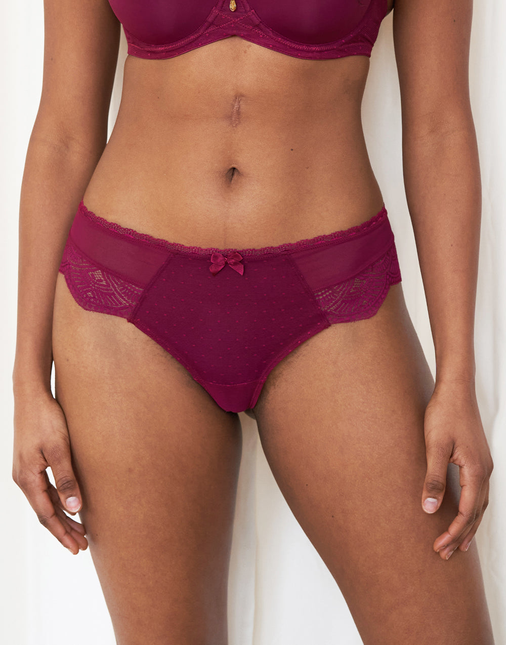 sugarshape-clara-string-bordeaux-spitze-mesh-punkte image 1