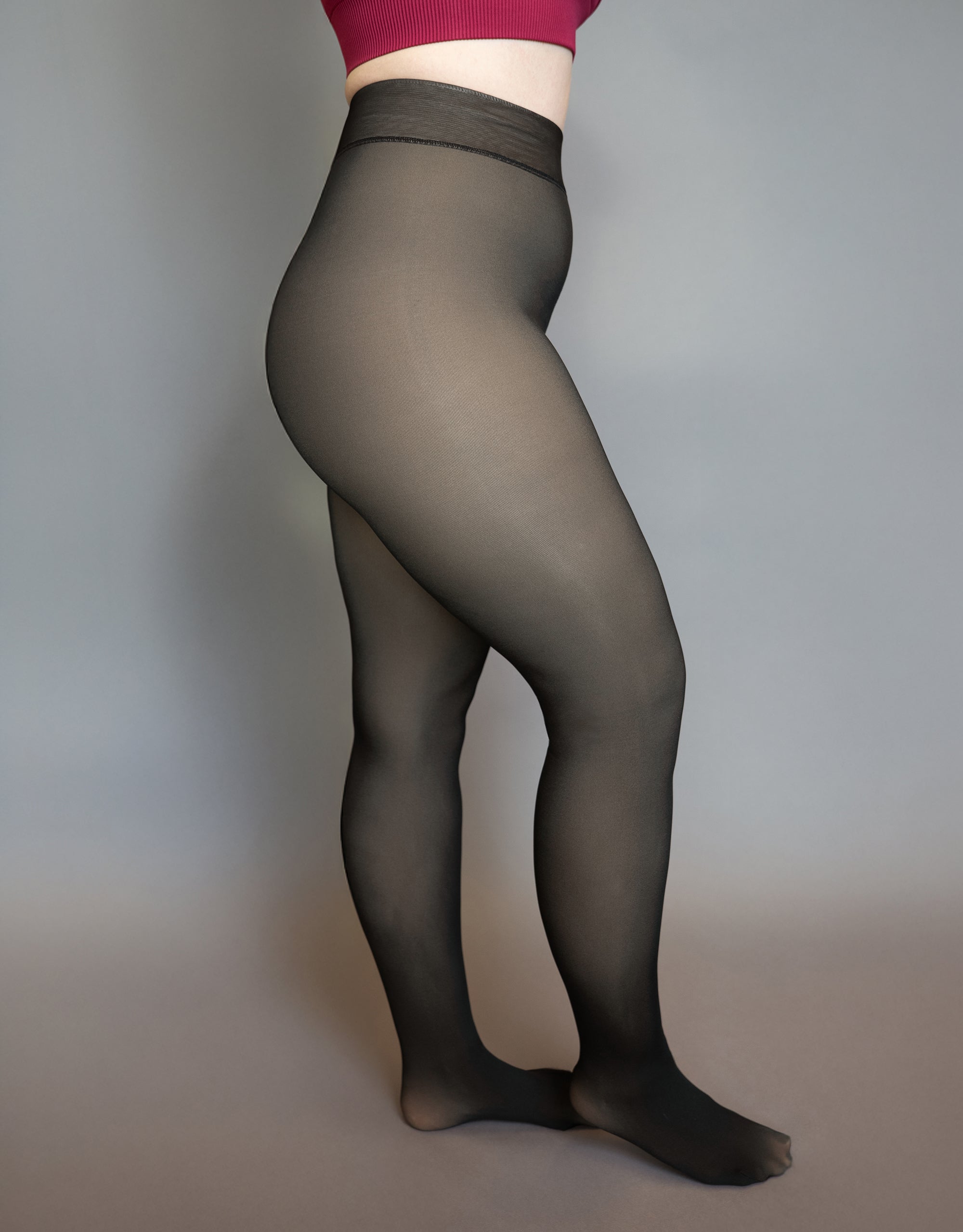 sugarshape-glowtights-thermo-strumpfhose-schwarz-beige-fleece image 4