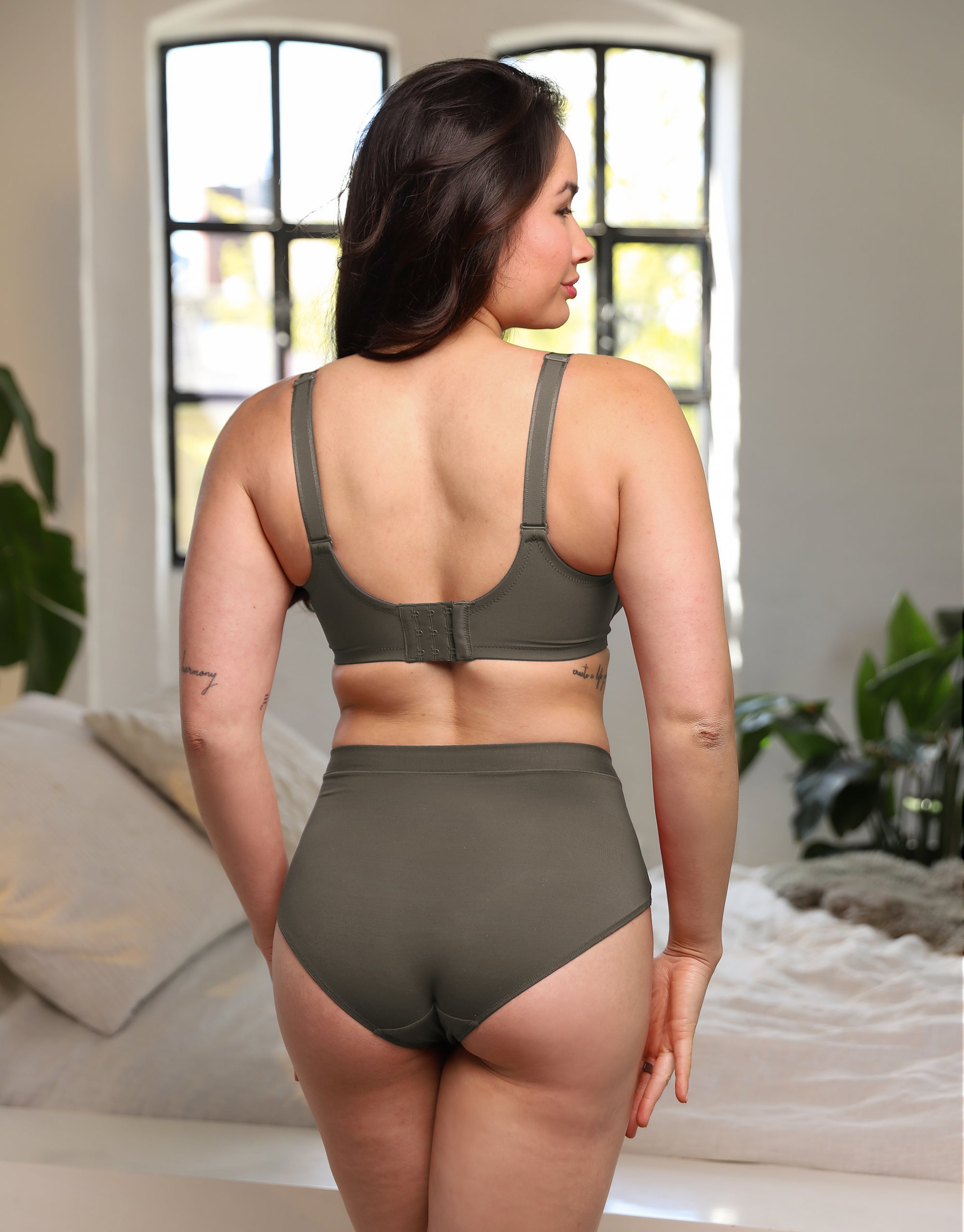 sugarshape-cozy-basic-high-panty-slip-olive-modal image 4