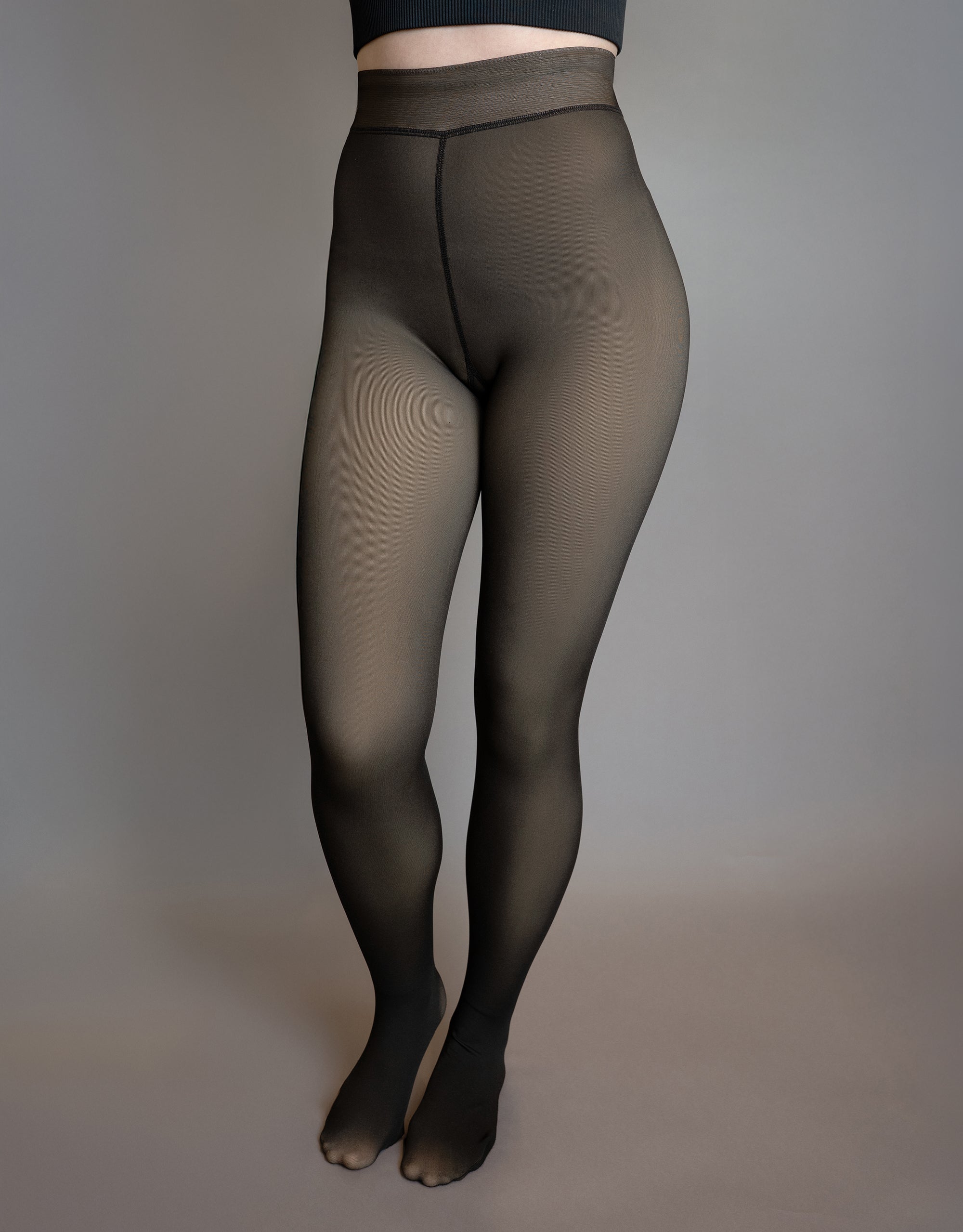 sugarshape-glowtights-thermo-strumpfhose-schwarz-beige-fleece image 1