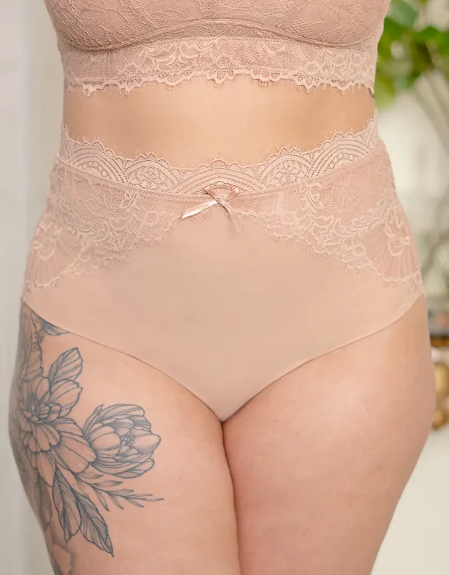 sugarshape-sensla-high-waist-panty-cappuccino-spitzenslip image 1