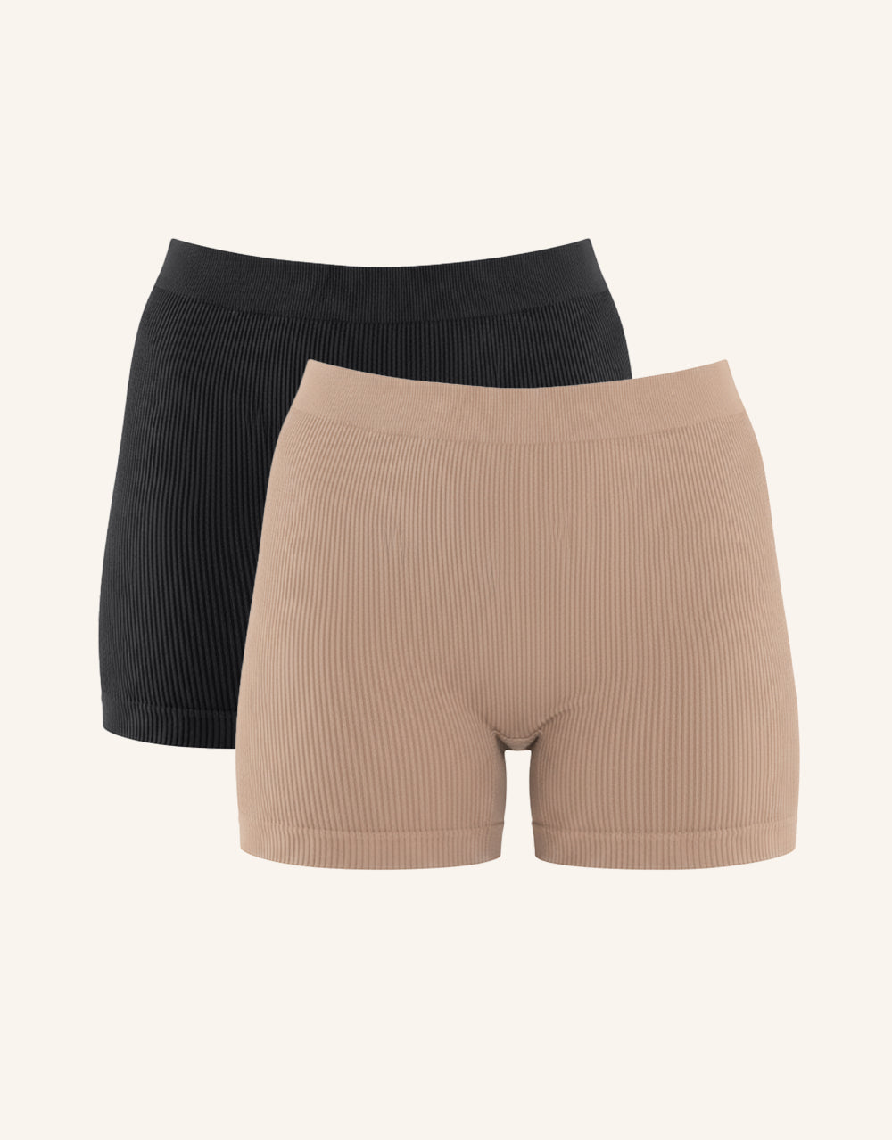 sugarshape-freeda-high-waist-shorts-2er-black-taupe-ripp image 1
