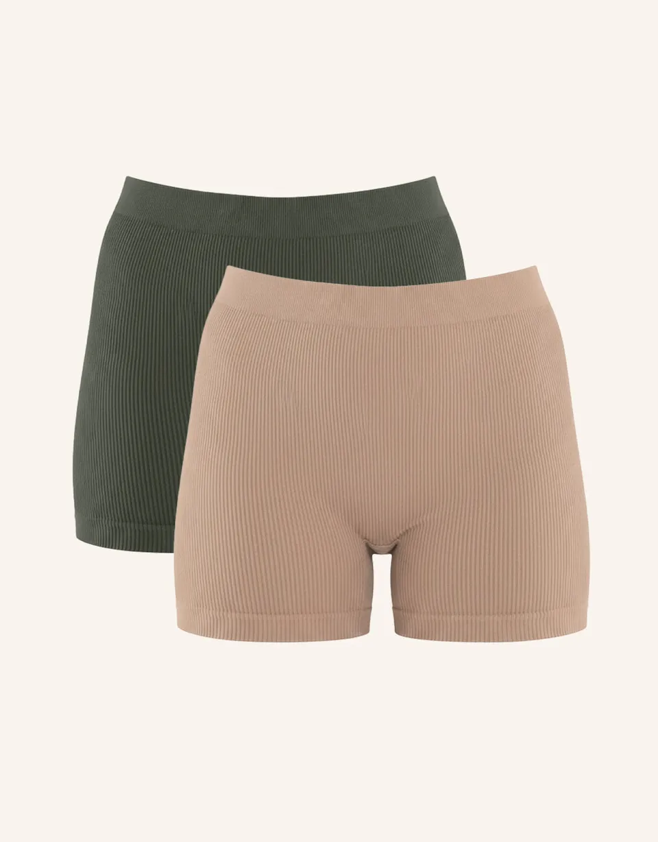 sugarshape-freeda-high-waist-shorts-2er-olive-taupe image 1