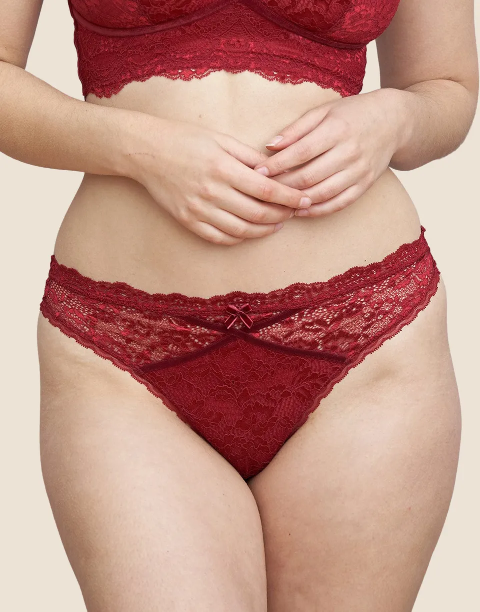 sugarshape-eliana-brazilian-slip-velvet-burgundy-spitze image 1
