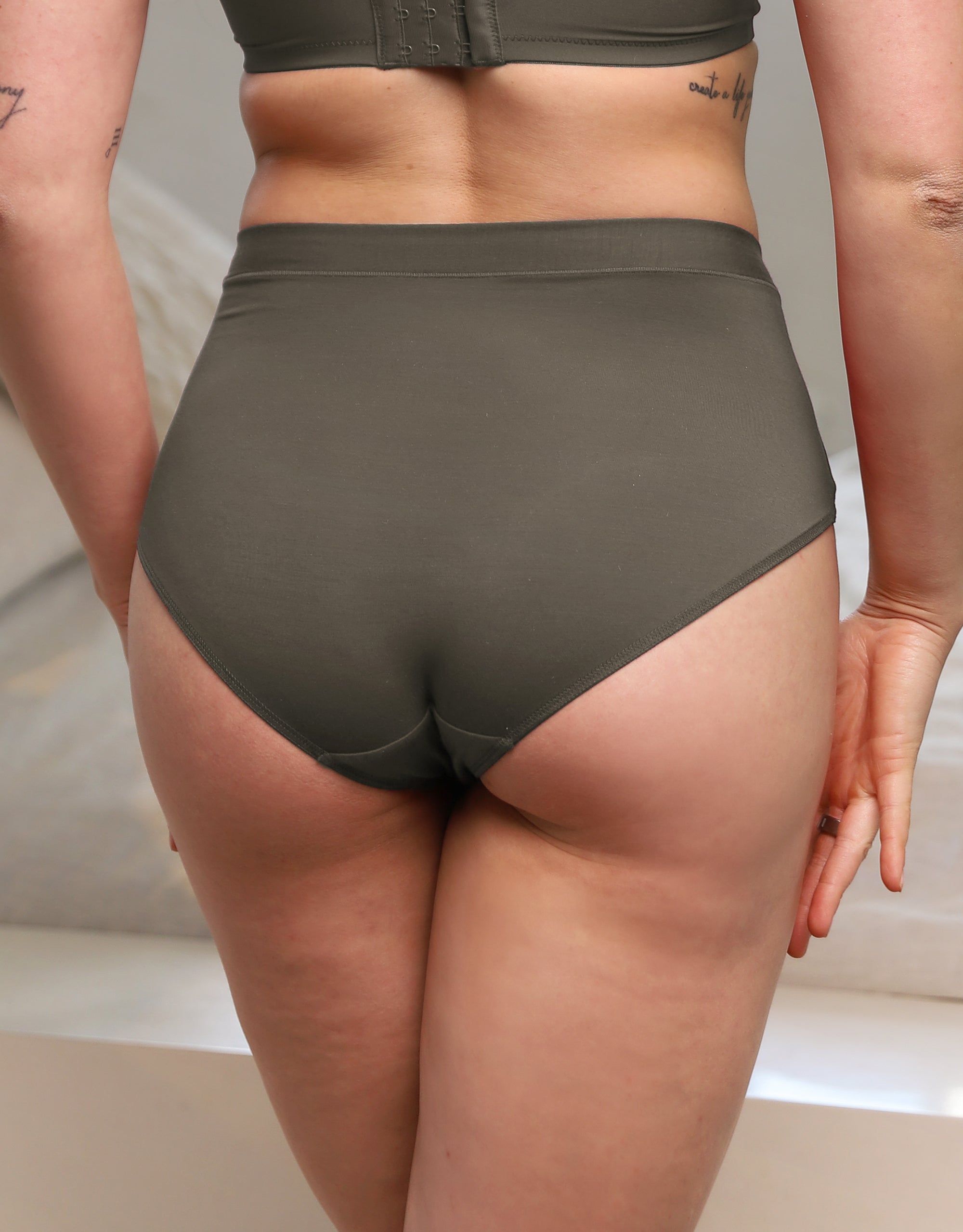 sugarshape-cozy-basic-high-panty-slip-olive-modal image 2