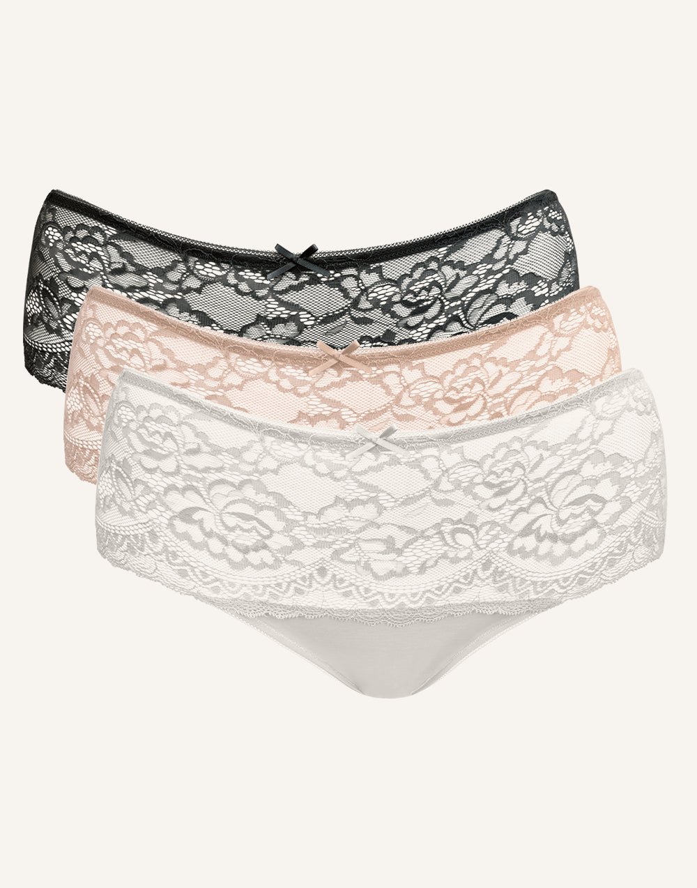 sugarshape-lace-basic-high-panty-set-3x-spitze-schwarz-wei image 1