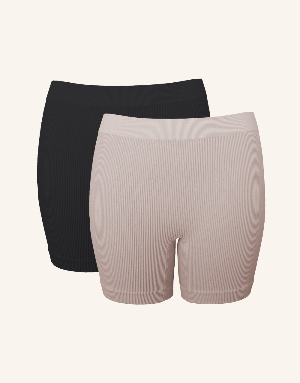 sugarshape-freeda-high-waist-shorts-2er-set-schwarz-sand-nahtlos image 1