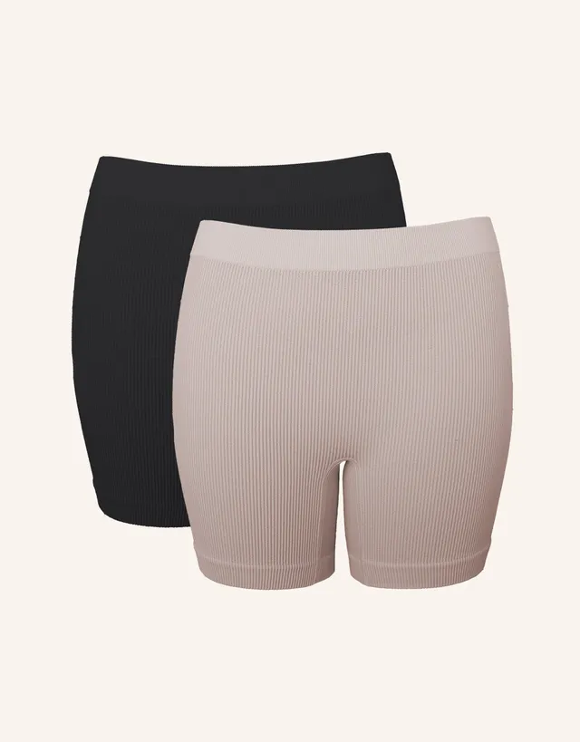 sugarshape-freeda-high-waist-shorts-2er-set-schwarz-sand-nahtlos image 1