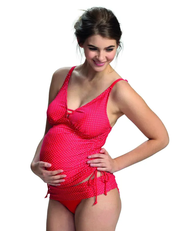 petit-amour-umstandsbademode-ava-tankini-rot-gepunktet-l image 1