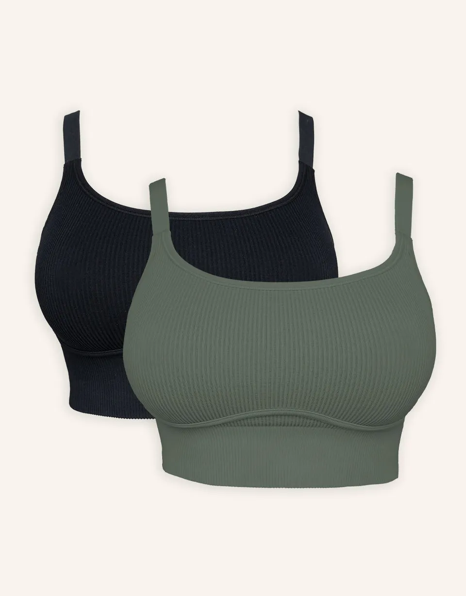 sugarshape-freeda-bustier-set-2x-schwarz-olive-ohne-b-gel image 1