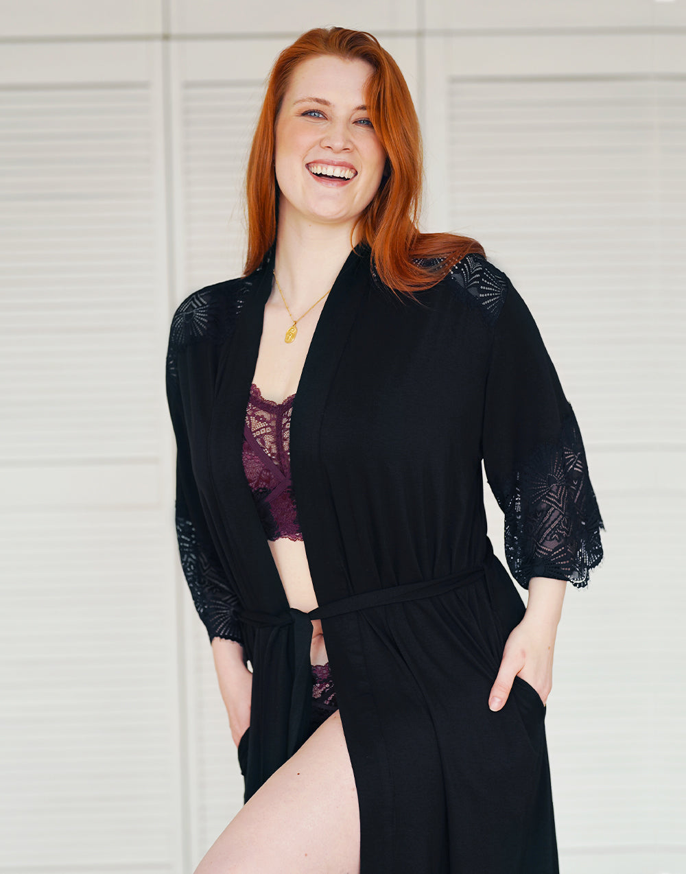 sugarshape-glam-kimono-black-morgenmantel-spitze image 4