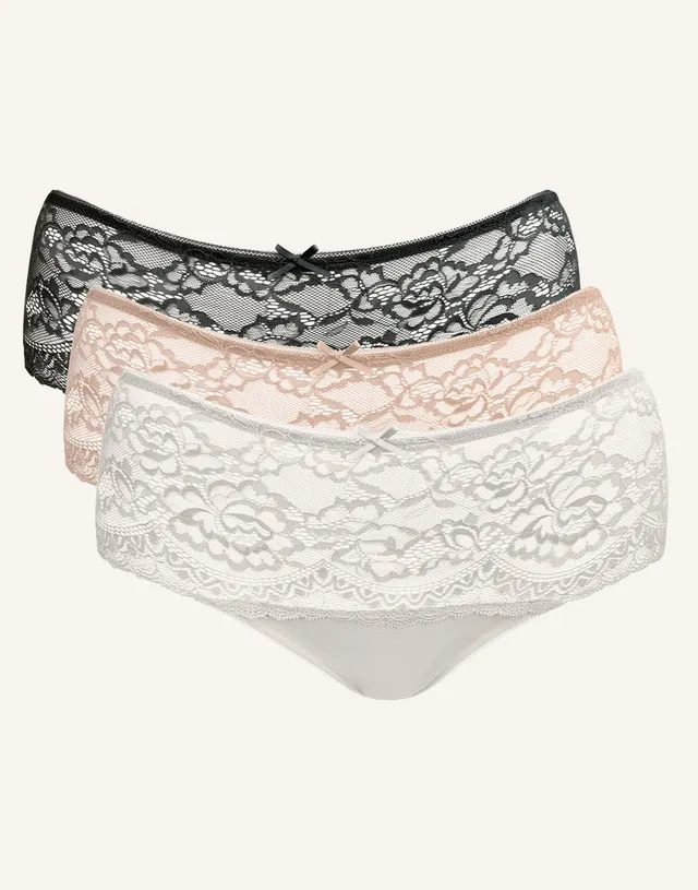 sugarshape-lace-basic-high-panty-set-3x-spitze-schwarz-wei image 1