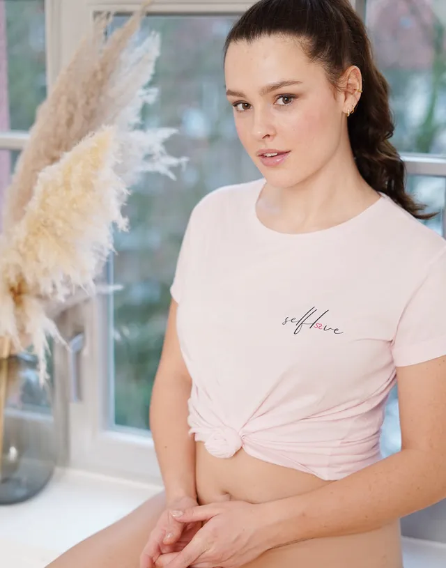 sugarshape-cozy-t-shirt-selflove-ros-print-baumwolle image 1